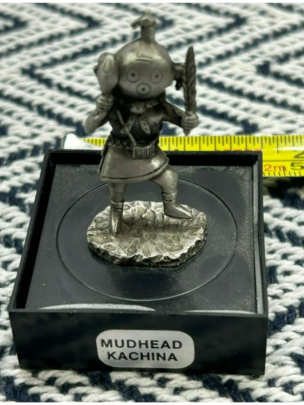 Mudhead Kachina Pewter Figurine With Display Box No Lid - Picture 4 of 5